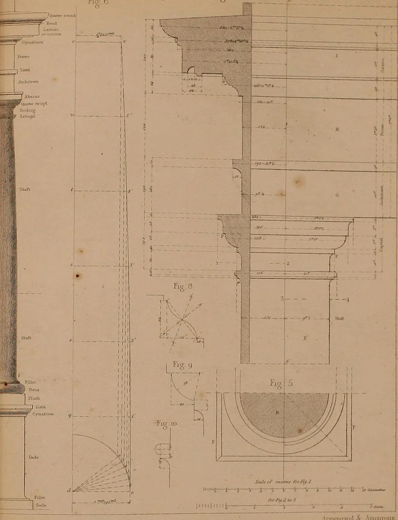An illustration from The practical draughtsman's book of industrial design, and machinist's and engineer's drawing companion: forming a complete course of mechanical, engineering, and architectural drawing, 1866, leaf 258
