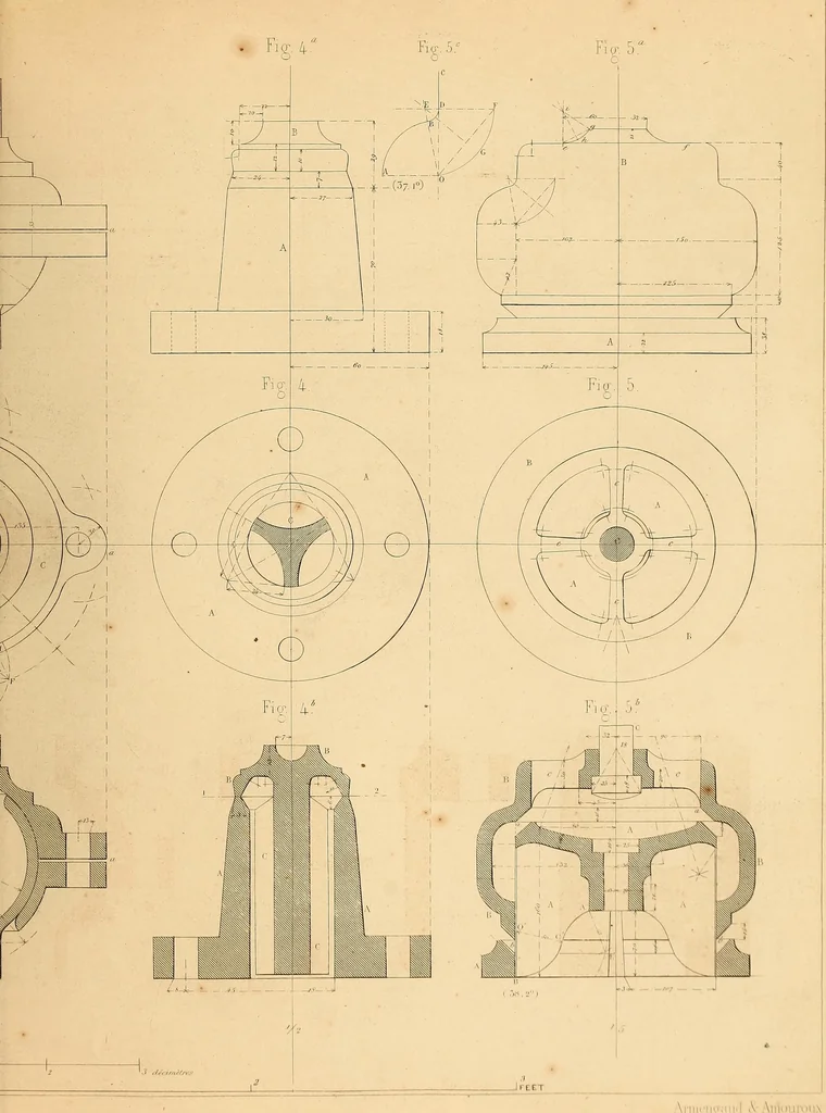 An illustration from The practical draughtsman's book of industrial design, and machinist's and engineer's drawing companion: forming a complete course of mechanical, engineering, and architectural drawing, 1866, leaf 268