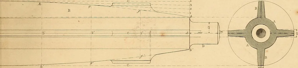 An illustration from The practical draughtsman's book of industrial design, and machinist's and engineer's drawing companion: forming a complete course of mechanical, engineering, and architectural drawing, 1866, leaf 274