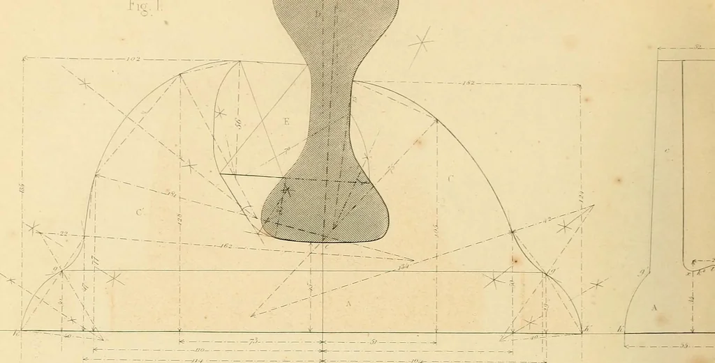 An illustration from The practical draughtsman's book of industrial design, and machinist's and engineer's drawing companion: forming a complete course of mechanical, engineering, and architectural drawing, 1866, leaf 277