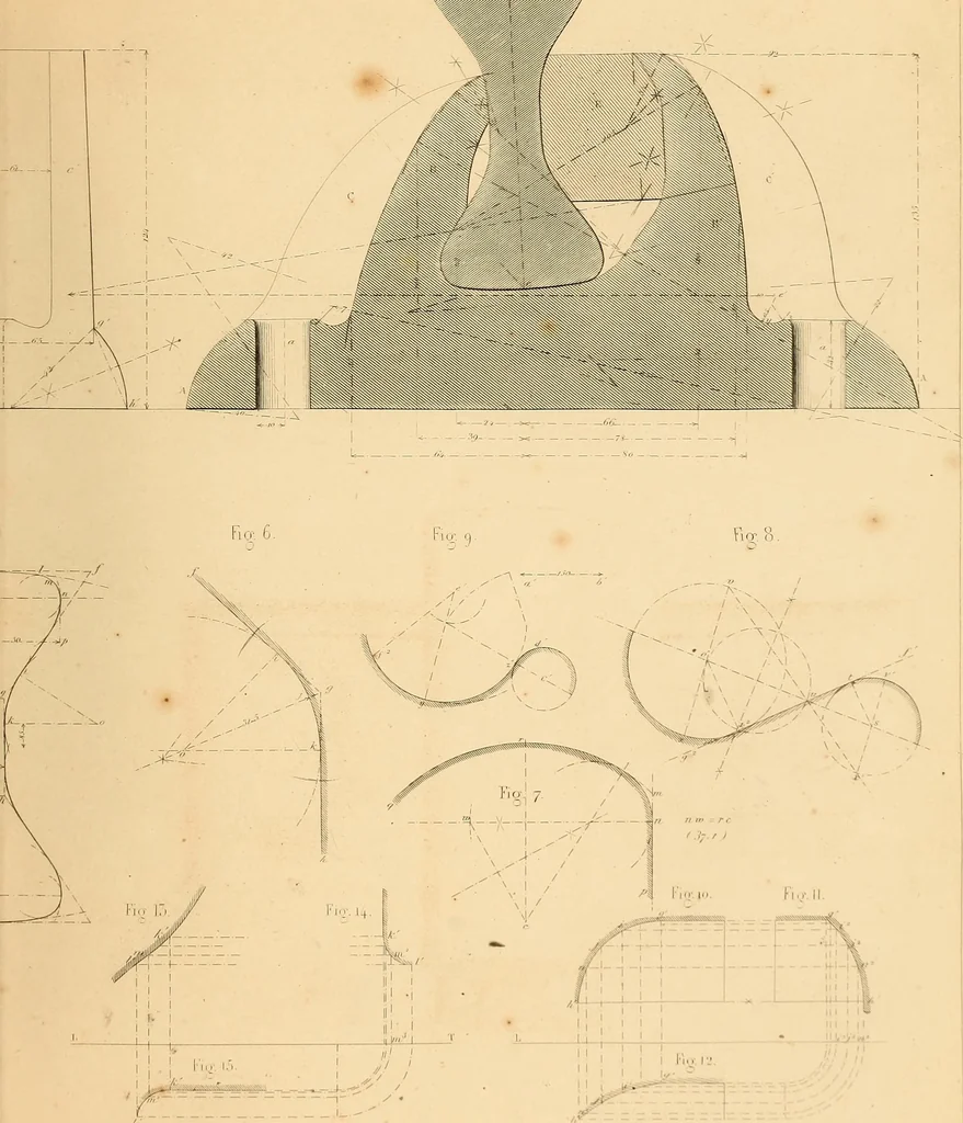 An illustration from The practical draughtsman's book of industrial design, and machinist's and engineer's drawing companion: forming a complete course of mechanical, engineering, and architectural drawing, 1866, leaf 278