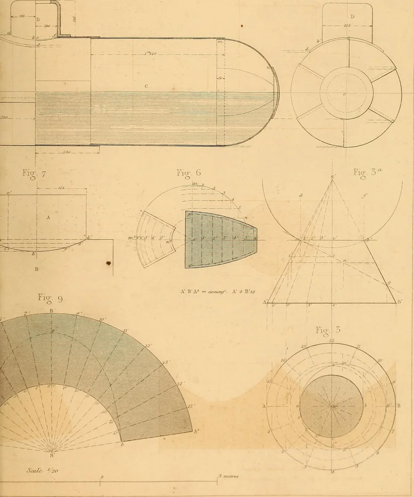 An illustration from The practical draughtsman's book of industrial design, and machinist's and engineer's drawing companion: forming a complete course of mechanical, engineering, and architectural drawing, 1866, leaf 284