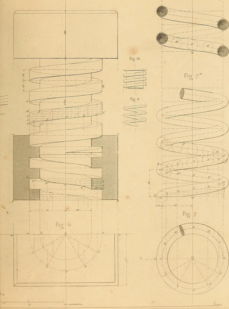 An illustration from The practical draughtsman's book of industrial design, and machinist's and engineer's drawing companion: forming a complete course of mechanical, engineering, and architectural drawing, 1866, leaf 290