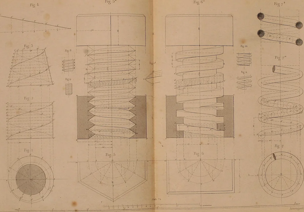An illustration from The practical draughtsman's book of industrial design, and machinist's and engineer's drawing companion: forming a complete course of mechanical, engineering, and architectural drawing, 1866, leaf 291
