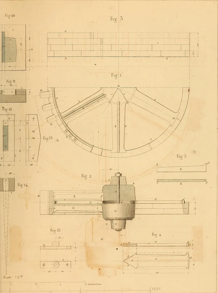 An illustration from The practical draughtsman's book of industrial design, and machinist's and engineer's drawing companion: forming a complete course of mechanical, engineering, and architectural drawing, 1866, leaf 324