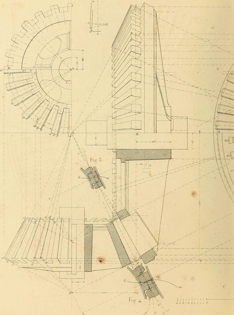 An illustration from The practical draughtsman's book of industrial design, and machinist's and engineer's drawing companion: forming a complete course of mechanical, engineering, and architectural drawing, 1866, leaf 329