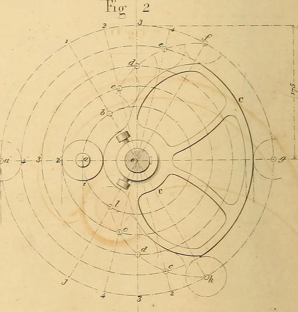 An illustration from The practical draughtsman's book of industrial design, and machinist's and engineer's drawing companion: forming a complete course of mechanical, engineering, and architectural drawing, 1866, leaf 347
