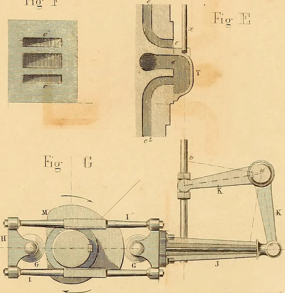 An illustration from The practical draughtsman's book of industrial design, and machinist's and engineer's drawing companion: forming a complete course of mechanical, engineering, and architectural drawing, 1866, leaf 348