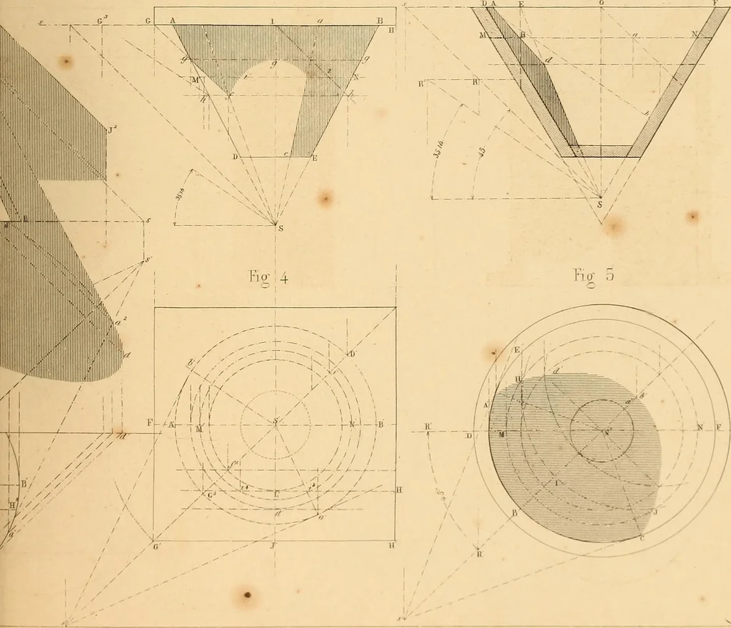 An illustration from The practical draughtsman's book of industrial design, and machinist's and engineer's drawing companion: forming a complete course of mechanical, engineering, and architectural drawing, 1866, leaf 366