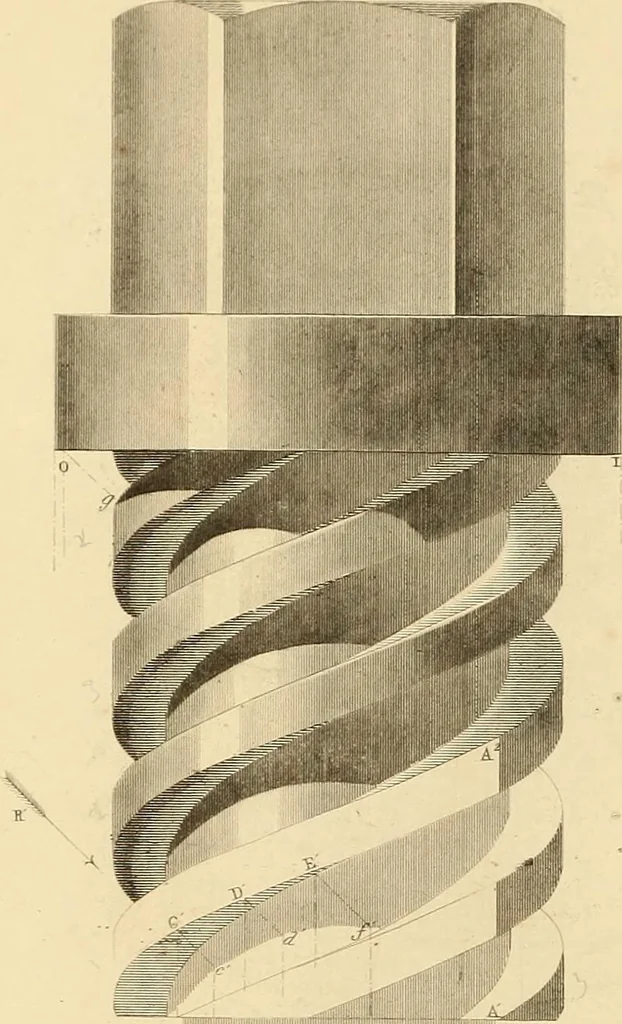 An illustration from The practical draughtsman's book of industrial design, and machinist's and engineer's drawing companion: forming a complete course of mechanical, engineering, and architectural drawing, 1866, leaf 383