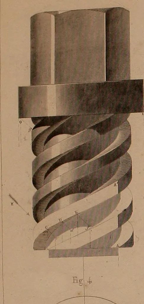 An illustration from The practical draughtsman's book of industrial design, and machinist's and engineer's drawing companion: forming a complete course of mechanical, engineering, and architectural drawing, 1866, leaf 385