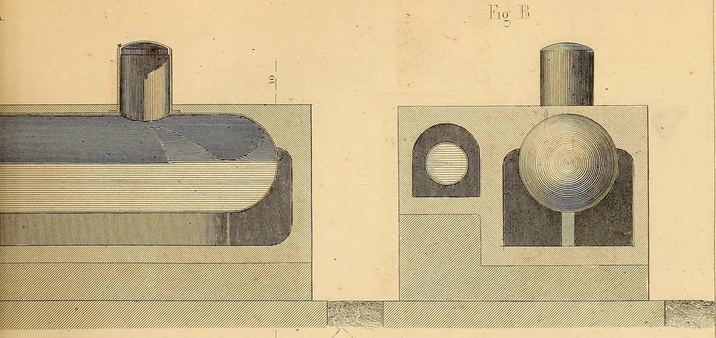 An illustration from The practical draughtsman's book of industrial design, and machinist's and engineer's drawing companion: forming a complete course of mechanical, engineering, and architectural drawing, 1866, leaf 390