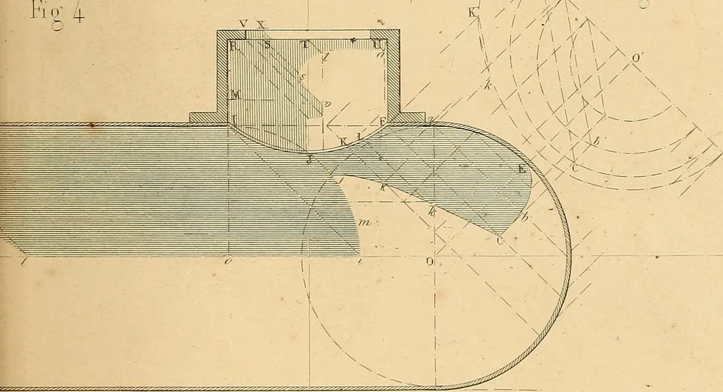 An illustration from The practical draughtsman's book of industrial design, and machinist's and engineer's drawing companion: forming a complete course of mechanical, engineering, and architectural drawing, 1866, leaf 390