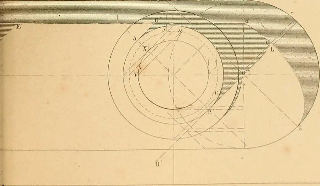 An illustration from The practical draughtsman's book of industrial design, and machinist's and engineer's drawing companion: forming a complete course of mechanical, engineering, and architectural drawing, 1866, leaf 390