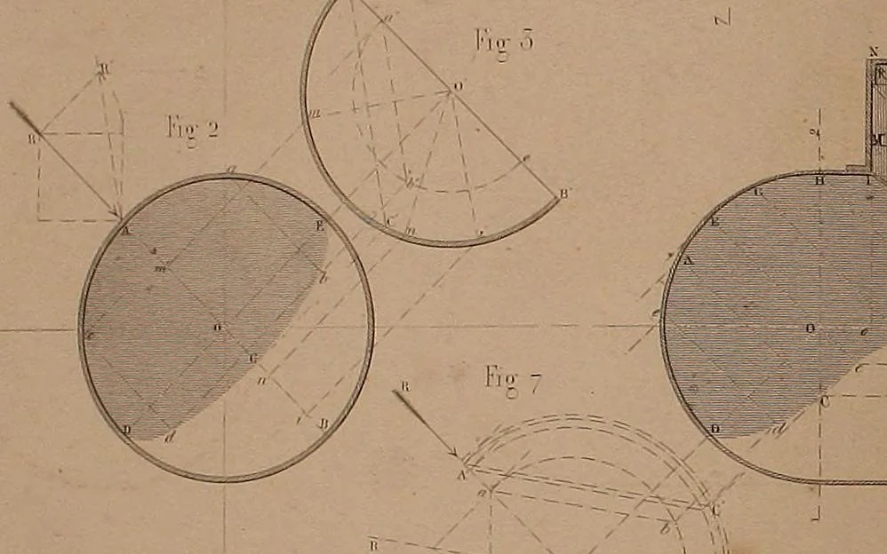 An illustration from The practical draughtsman's book of industrial design, and machinist's and engineer's drawing companion: forming a complete course of mechanical, engineering, and architectural drawing, 1866, leaf 391