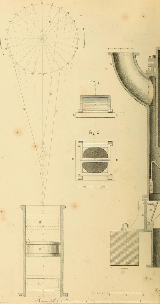 An illustration from The practical draughtsman's book of industrial design, and machinist's and engineer's drawing companion: forming a complete course of mechanical, engineering, and architectural drawing, 1866, leaf 419