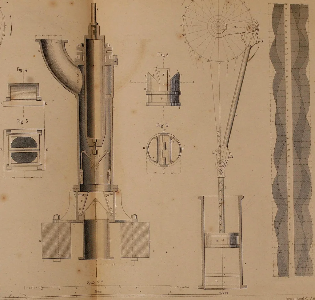 An illustration from The practical draughtsman's book of industrial design, and machinist's and engineer's drawing companion: forming a complete course of mechanical, engineering, and architectural drawing, 1866, leaf 421