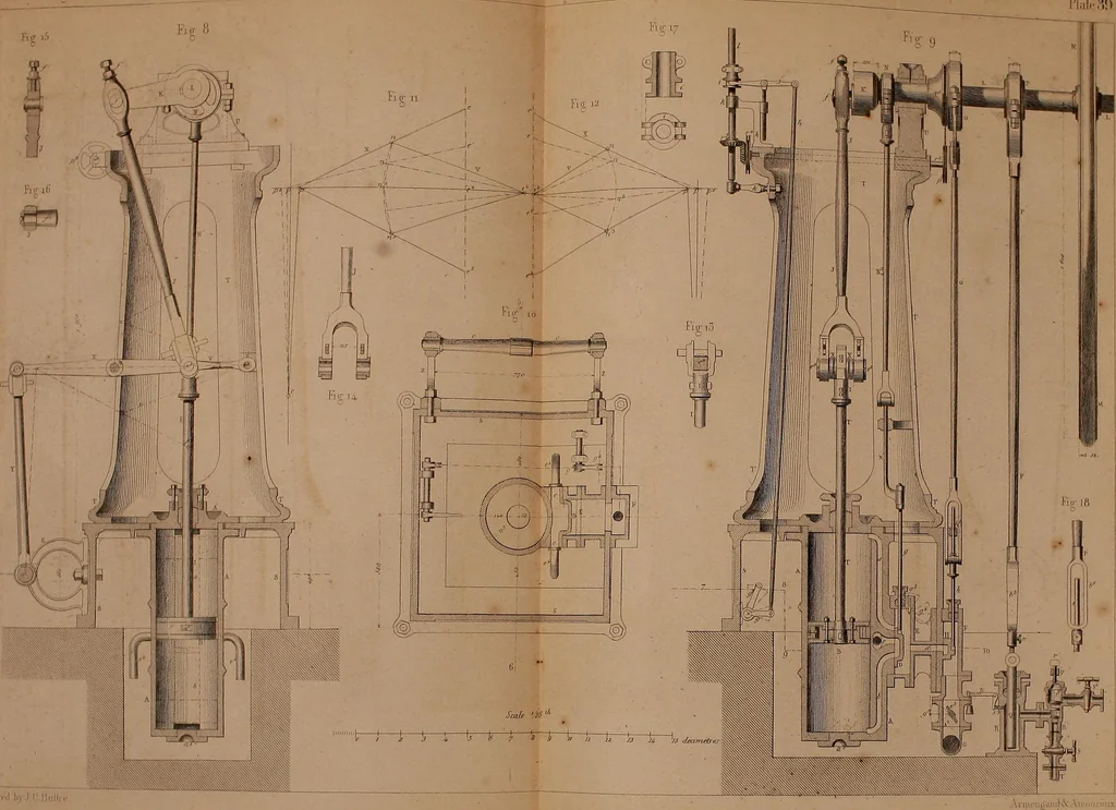 An illustration from The practical draughtsman's book of industrial design, and machinist's and engineer's drawing companion: forming a complete course of mechanical, engineering, and architectural drawing, 1866, leaf 433