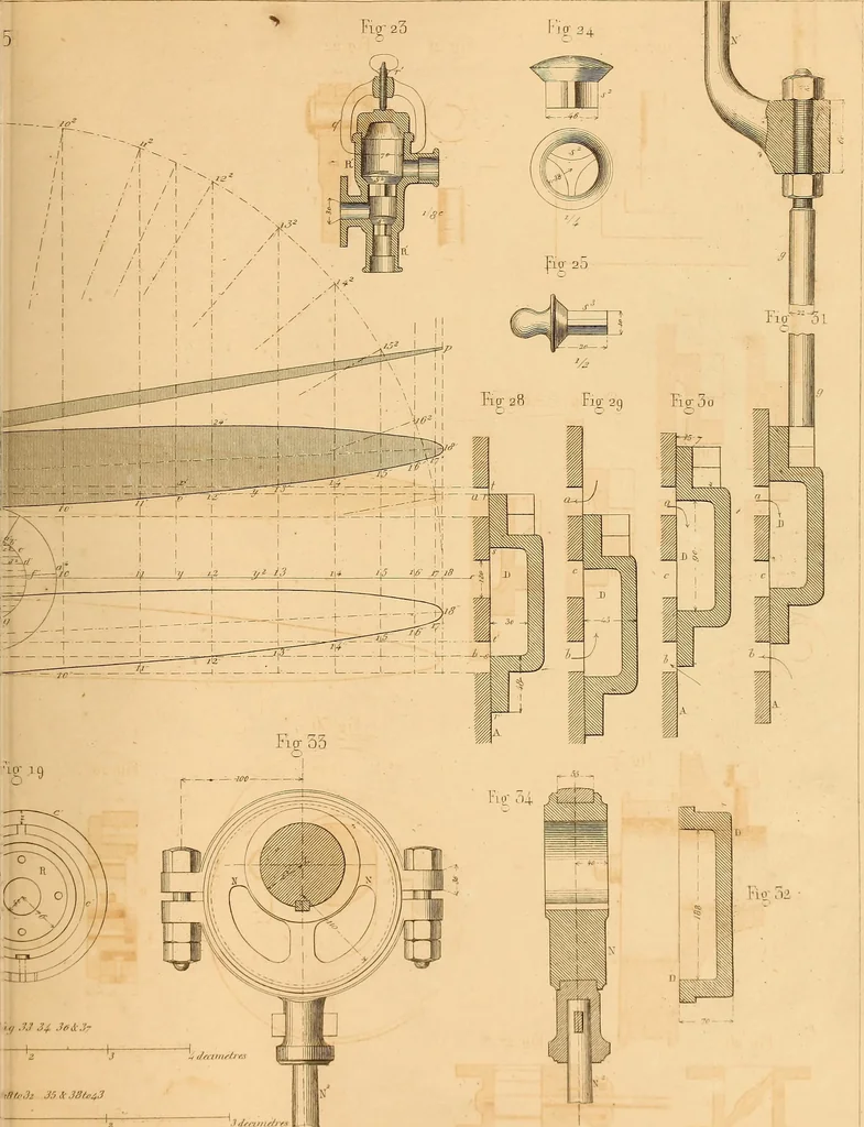 An illustration from The practical draughtsman's book of industrial design, and machinist's and engineer's drawing companion: forming a complete course of mechanical, engineering, and architectural drawing, 1866, leaf 438