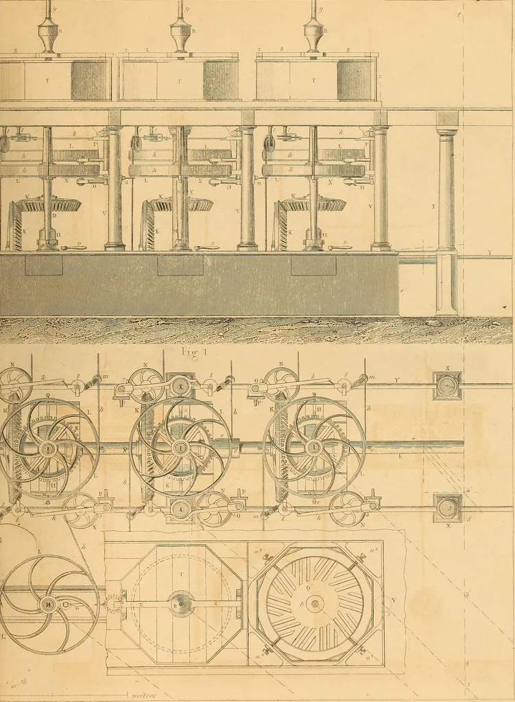 An illustration from The practical draughtsman's book of industrial design, and machinist's and engineer's drawing companion: forming a complete course of mechanical, engineering, and architectural drawing, 1866, leaf 462