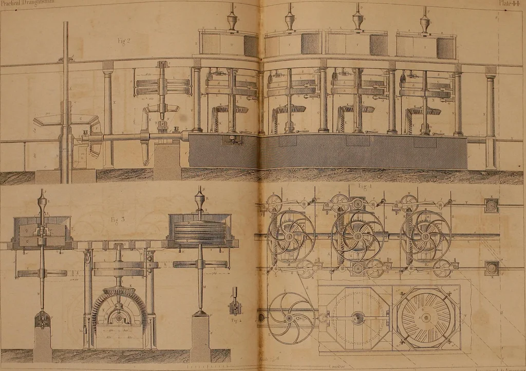 An illustration from The practical draughtsman's book of industrial design, and machinist's and engineer's drawing companion: forming a complete course of mechanical, engineering, and architectural drawing, 1866, leaf 463