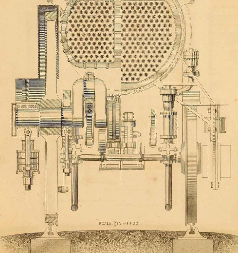 An illustration from The practical draughtsman's book of industrial design, and machinist's and engineer's drawing companion: forming a complete course of mechanical, engineering, and architectural drawing, 1866, leaf 484