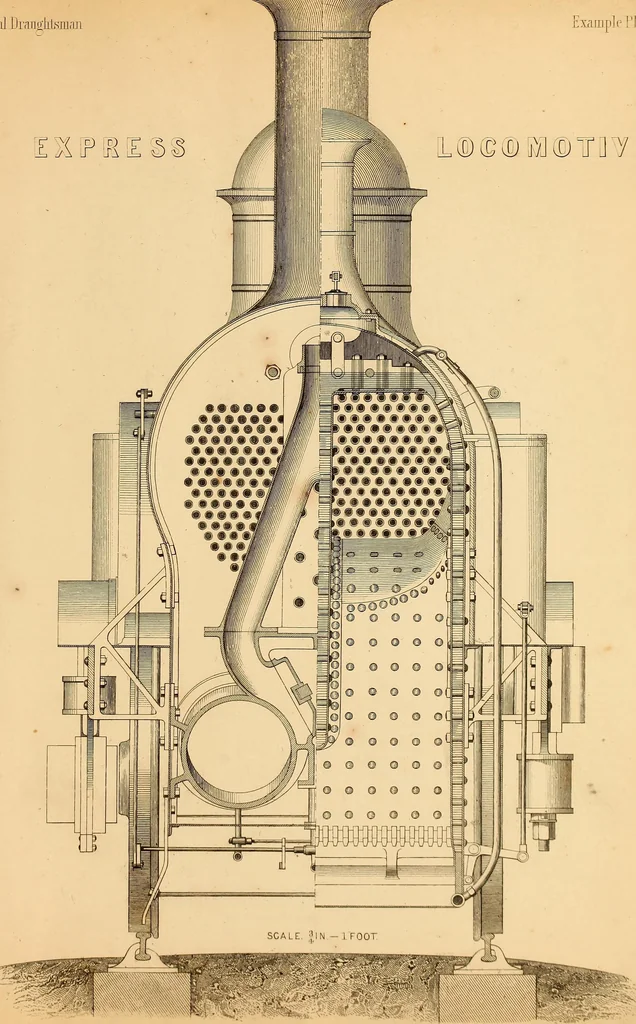 An illustration from The practical draughtsman's book of industrial design, and machinist's and engineer's drawing companion: forming a complete course of mechanical, engineering, and architectural drawing, 1866, leaf 486