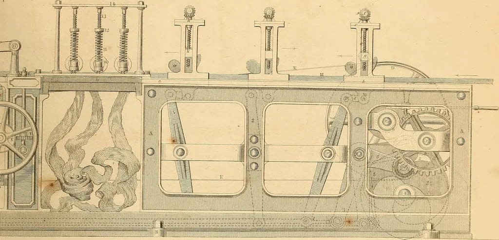 An illustration from The practical draughtsman's book of industrial design, and machinist's and engineer's drawing companion: forming a complete course of mechanical, engineering, and architectural drawing, 1866, leaf 490