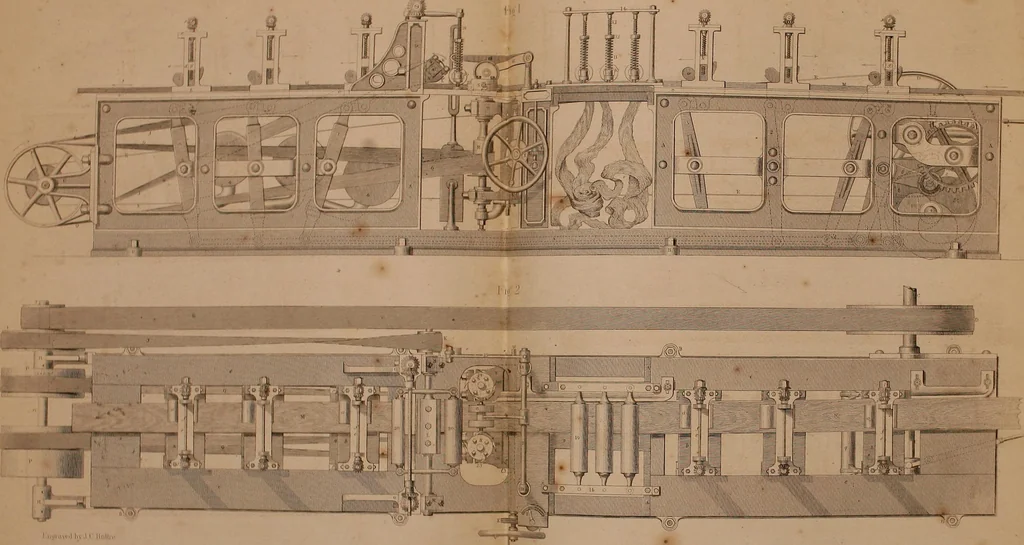 An illustration from The practical draughtsman's book of industrial design, and machinist's and engineer's drawing companion: forming a complete course of mechanical, engineering, and architectural drawing, 1866, leaf 491