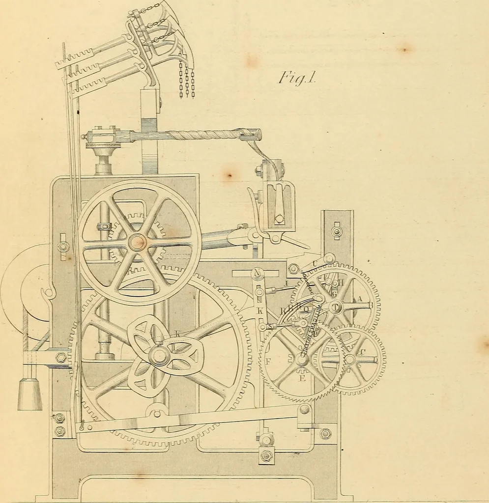 An illustration from The practical draughtsman's book of industrial design, and machinist's and engineer's drawing companion: forming a complete course of mechanical, engineering, and architectural drawing, 1866, leaf 501