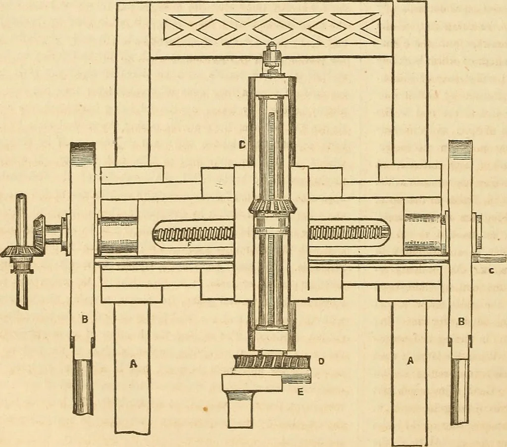 An illustration from The practical draughtsman's book of industrial design and machinist's and engineer's drawing companion : forming a complete course of mechanical, engineering, and architectural drawing, 1863, leaf 185