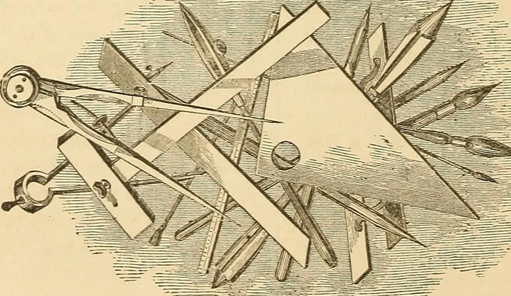 An illustration from The practical draughtsman's book of industrial design and machinist's and engineer's drawing companion : forming a complete course of mechanical, engineering, and architectural drawing, 1863, leaf 205