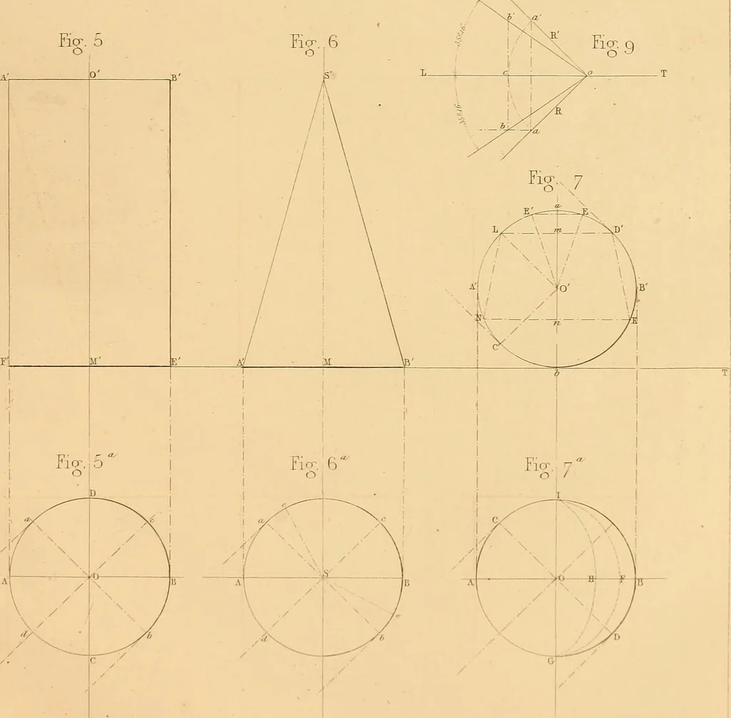 An illustration from The practical draughtsman's book of industrial design and machinist's and engineer's drawing companion : forming a complete course of mechanical, engineering, and architectural drawing, 1863, leaf 232
