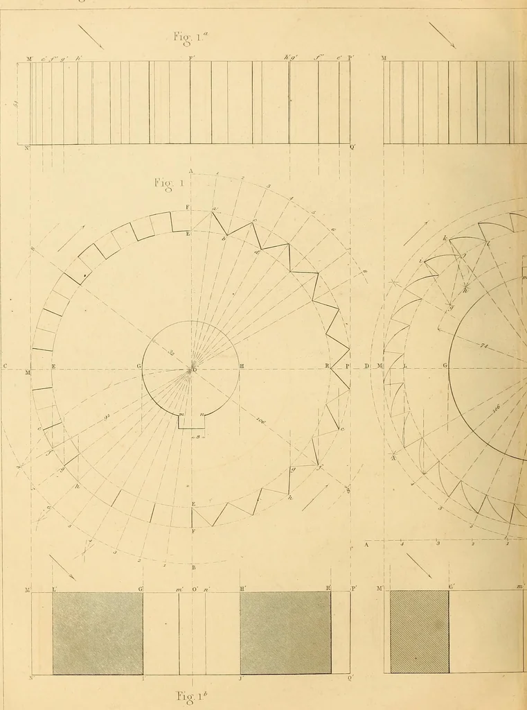 An illustration from The practical draughtsman's book of industrial design and machinist's and engineer's drawing companion : forming a complete course of mechanical, engineering, and architectural drawing, 1863, leaf 235