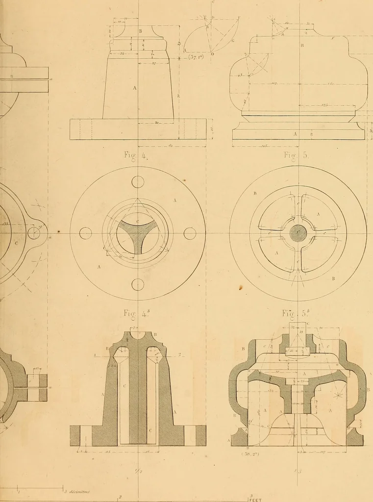 An illustration from The practical draughtsman's book of industrial design and machinist's and engineer's drawing companion : forming a complete course of mechanical, engineering, and architectural drawing, 1863, leaf 248