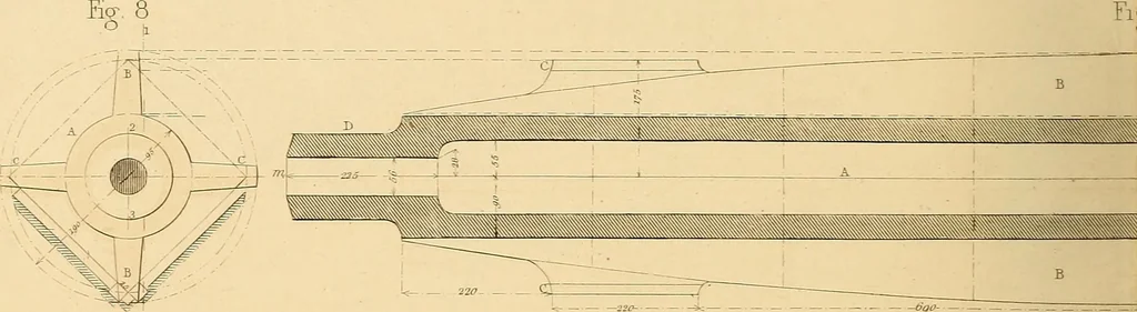 An illustration from The practical draughtsman's book of industrial design and machinist's and engineer's drawing companion : forming a complete course of mechanical, engineering, and architectural drawing, 1863, leaf 251
