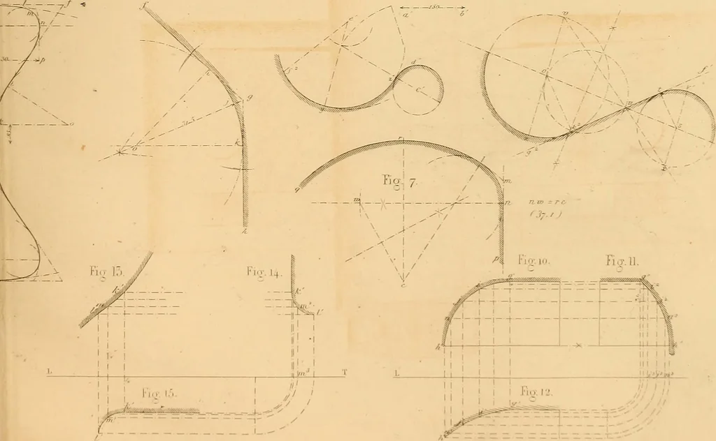 An illustration from The practical draughtsman's book of industrial design and machinist's and engineer's drawing companion : forming a complete course of mechanical, engineering, and architectural drawing, 1863, leaf 256