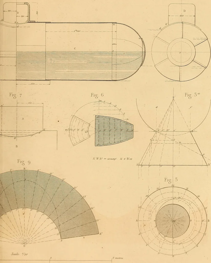 An illustration from The practical draughtsman's book of industrial design and machinist's and engineer's drawing companion : forming a complete course of mechanical, engineering, and architectural drawing, 1863, leaf 260