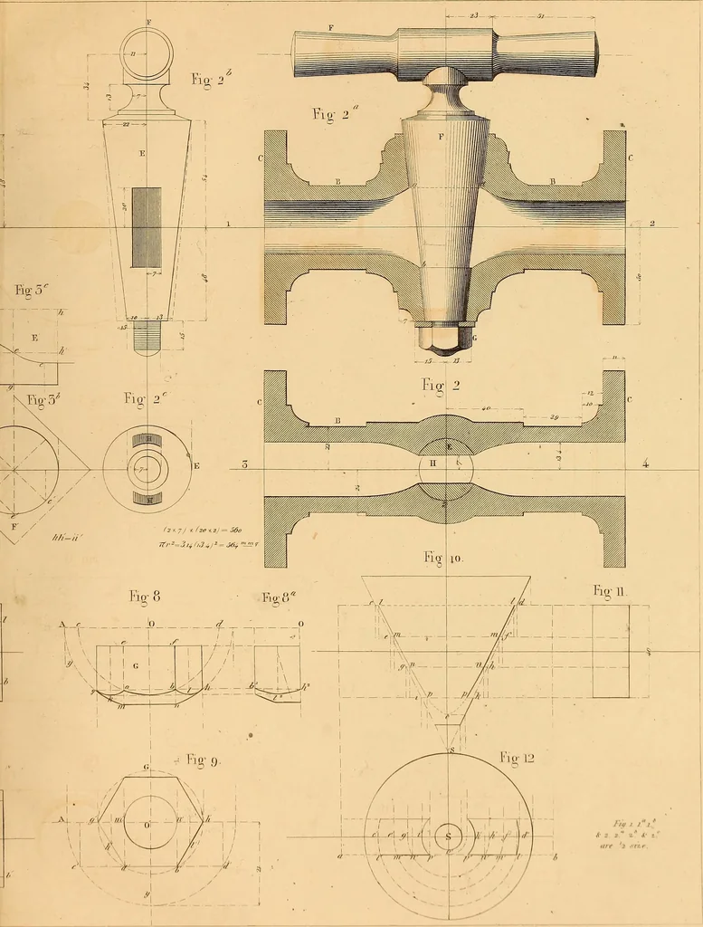 An illustration from The practical draughtsman's book of industrial design and machinist's and engineer's drawing companion : forming a complete course of mechanical, engineering, and architectural drawing, 1863, leaf 272