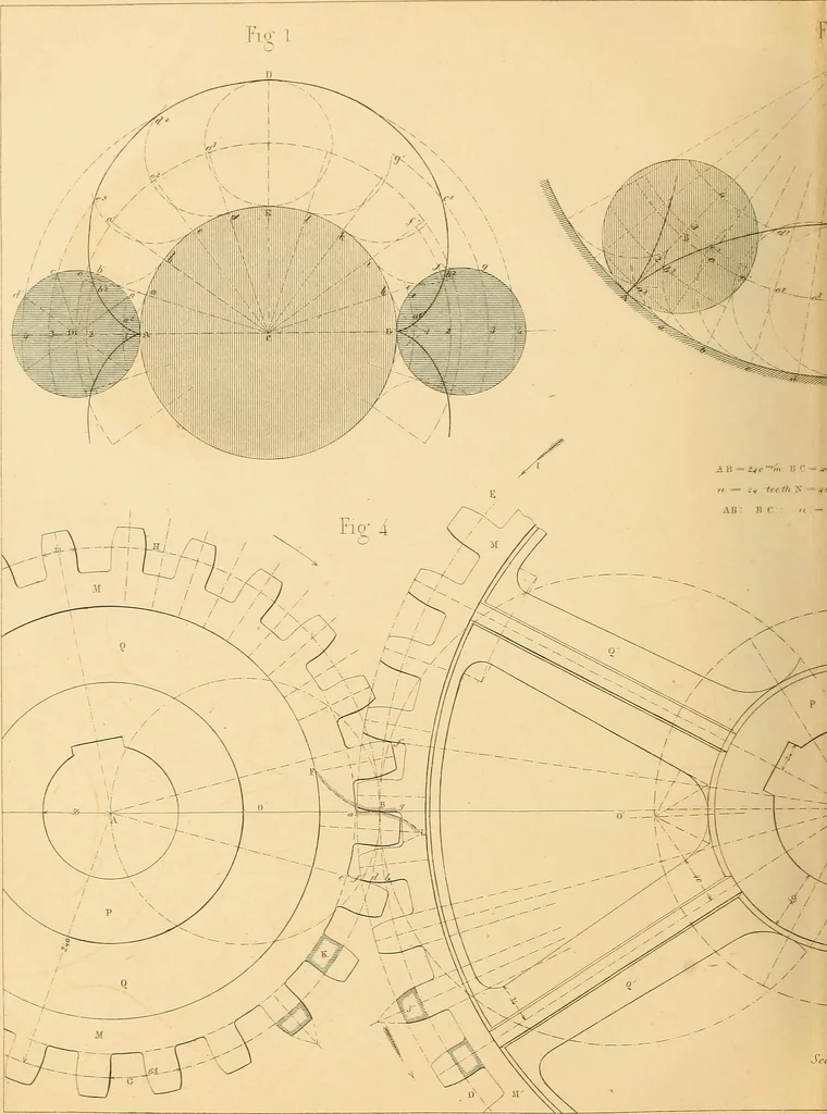 An illustration from The practical draughtsman's book of industrial design and machinist's and engineer's drawing companion : forming a complete course of mechanical, engineering, and architectural drawing, 1863, leaf 279