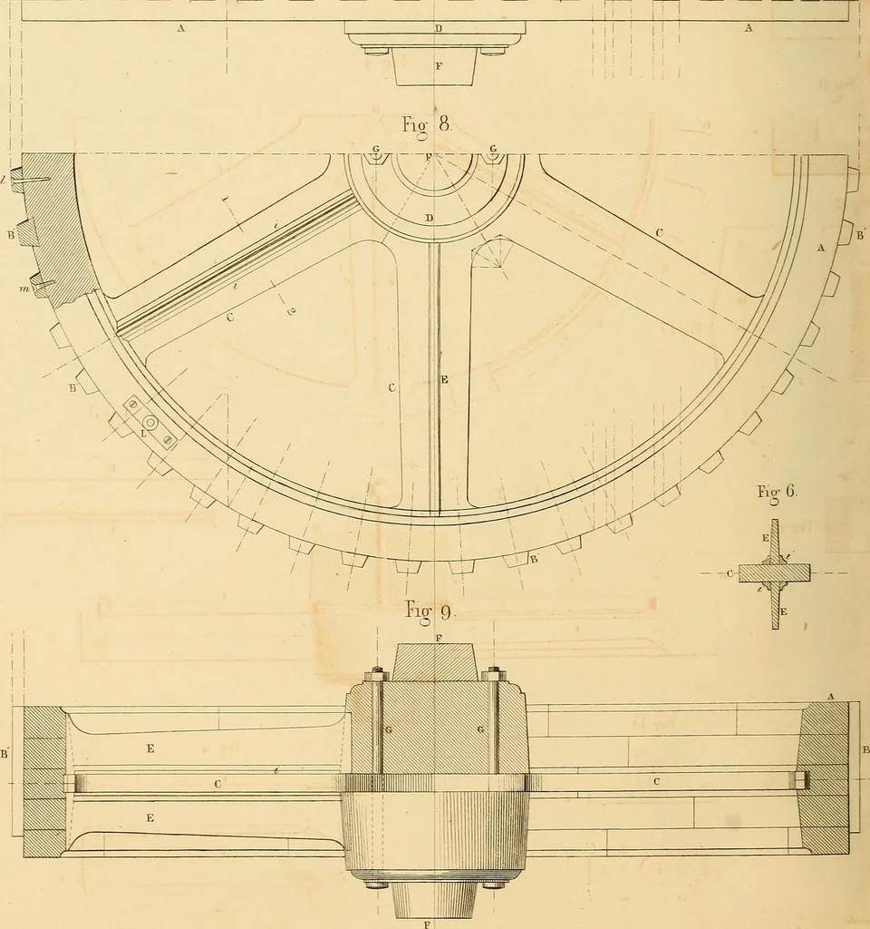 An illustration from The practical draughtsman's book of industrial design and machinist's and engineer's drawing companion : forming a complete course of mechanical, engineering, and architectural drawing, 1863, leaf 287