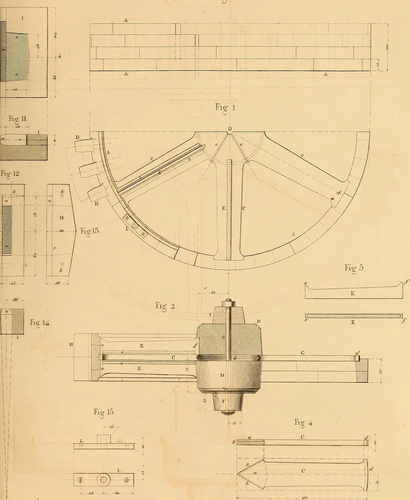 An illustration from The practical draughtsman's book of industrial design and machinist's and engineer's drawing companion : forming a complete course of mechanical, engineering, and architectural drawing, 1863, leaf 288
