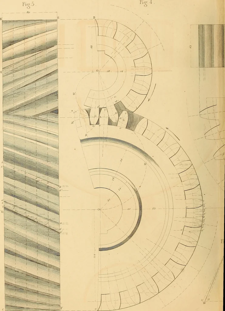 An illustration from The practical draughtsman's book of industrial design and machinist's and engineer's drawing companion : forming a complete course of mechanical, engineering, and architectural drawing, 1863, leaf 299
