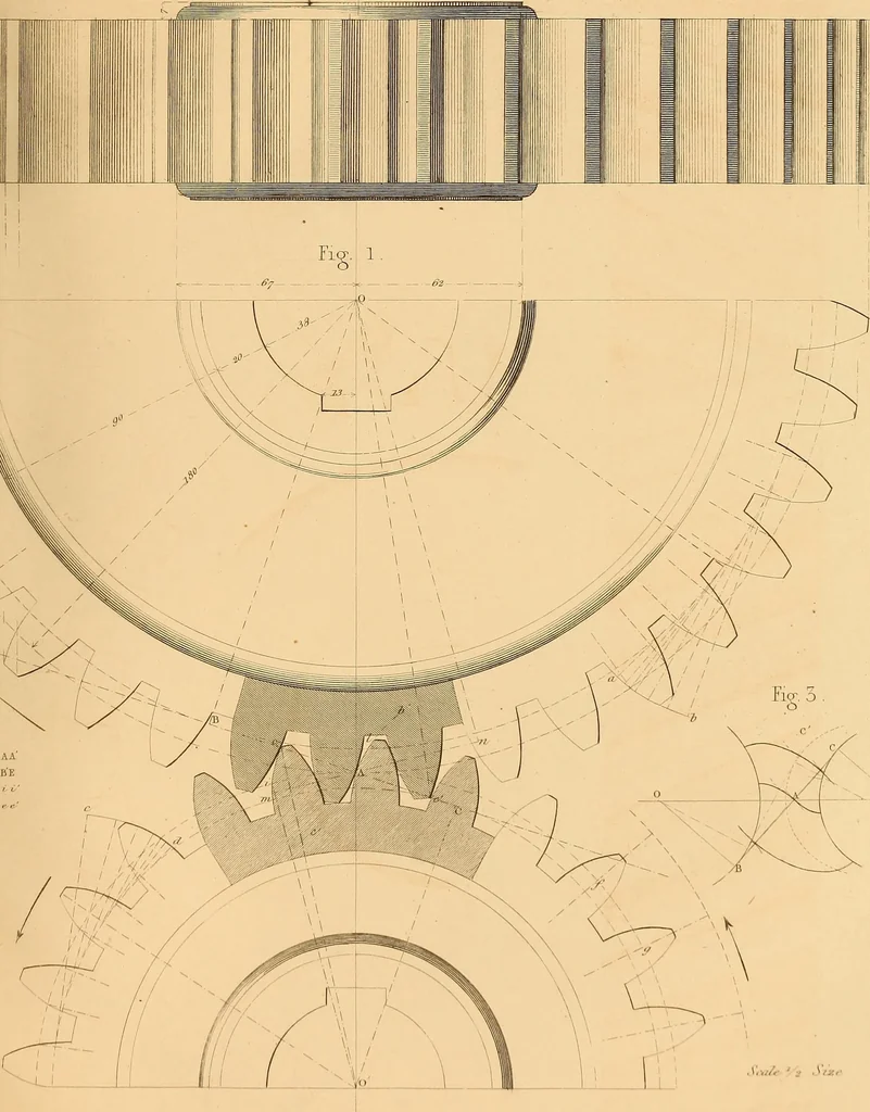 An illustration from The practical draughtsman's book of industrial design and machinist's and engineer's drawing companion : forming a complete course of mechanical, engineering, and architectural drawing, 1863, leaf 300