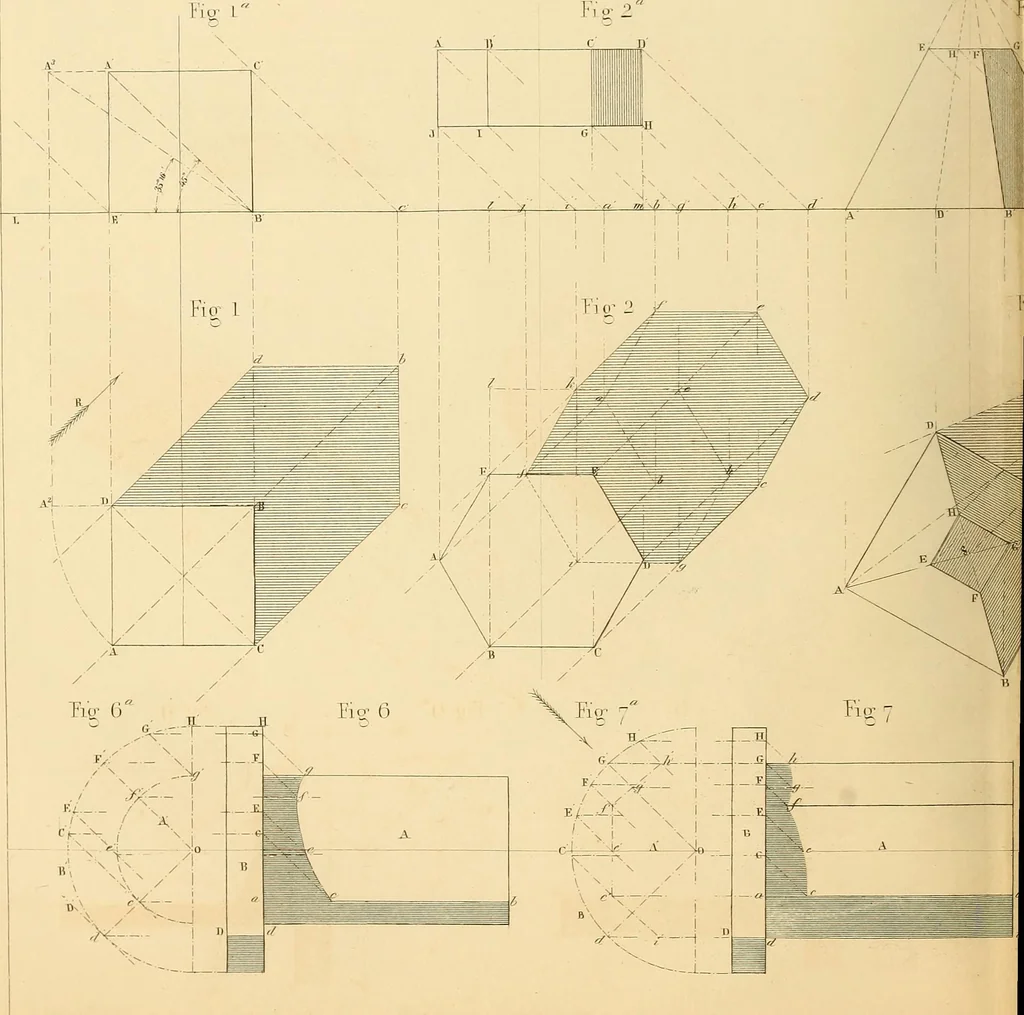 An illustration from The practical draughtsman's book of industrial design and machinist's and engineer's drawing companion : forming a complete course of mechanical, engineering, and architectural drawing, 1863, leaf 307