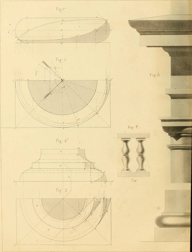 An illustration from The practical draughtsman's book of industrial design and machinist's and engineer's drawing companion : forming a complete course of mechanical, engineering, and architectural drawing, 1863, leaf 315