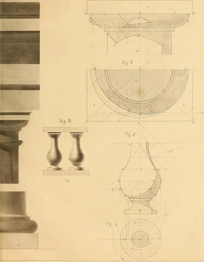 An illustration from The practical draughtsman's book of industrial design and machinist's and engineer's drawing companion : forming a complete course of mechanical, engineering, and architectural drawing, 1863, leaf 316