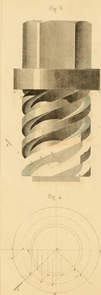 An illustration from The practical draughtsman's book of industrial design and machinist's and engineer's drawing companion : forming a complete course of mechanical, engineering, and architectural drawing, 1863, leaf 323