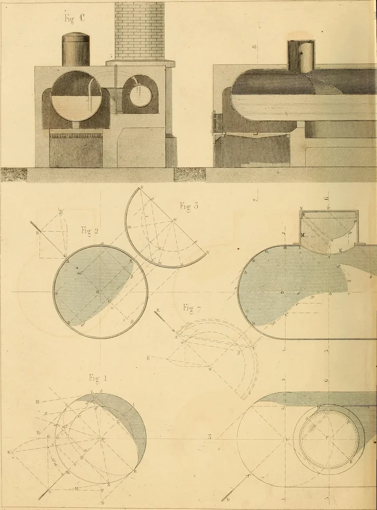 An illustration from The practical draughtsman's book of industrial design and machinist's and engineer's drawing companion : forming a complete course of mechanical, engineering, and architectural drawing, 1863, leaf 327