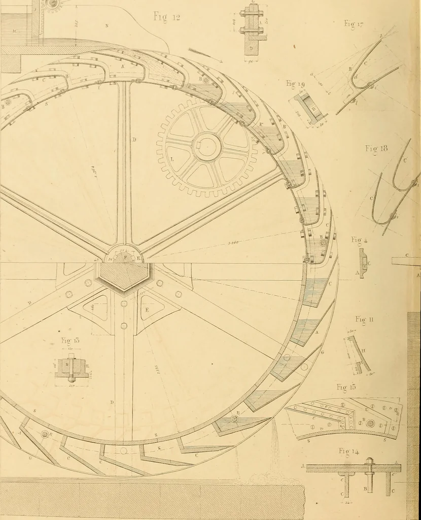 An illustration from The practical draughtsman's book of industrial design and machinist's and engineer's drawing companion : forming a complete course of mechanical, engineering, and architectural drawing, 1863, leaf 343